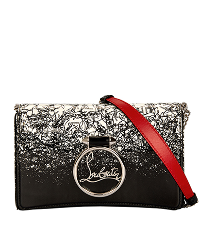 Christian Louboutin Ruby Lou Cross Body, &pound;295, Handbags, Black, Patent Leather, Front view